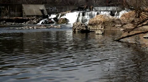 Falls Wide Shot Stock Footage 1105334
