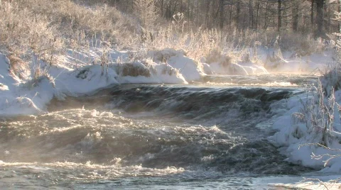FALLS. WINTER. Video stock 696091