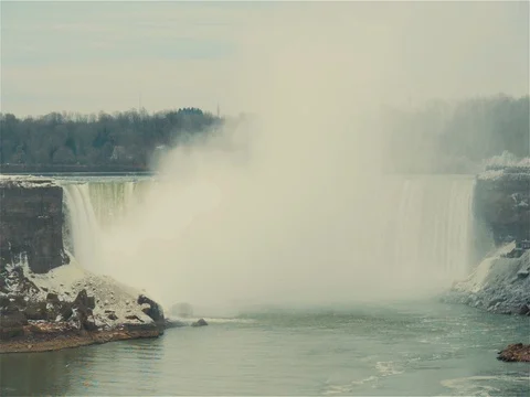 The falls at winter Stock Footage 71673744