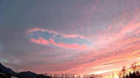 Fallstreak Hole Punch Sunset Stock Footage 145390548