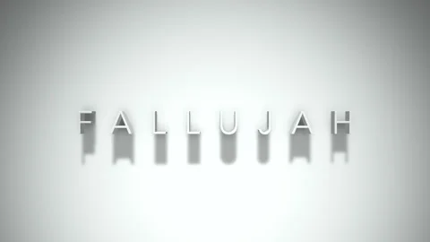 Fallujah 3D title animation with shadows on a white background Stock Footage 297035308