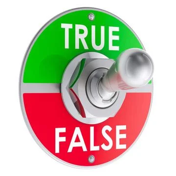 Falsch oder Wahr, Kippschalter. 3D-Rendering False or True, toggle switch.... Stock Photos