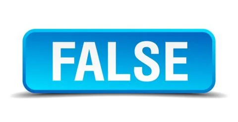False blue 3d realistic square isolated button Stock Illustration
