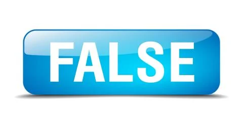 False blue square 3d realistic isolated web button Stock Illustration