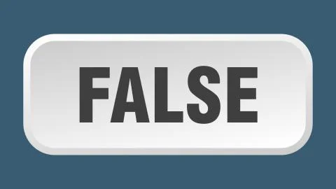 False button. false square 3d push button Stock Illustration