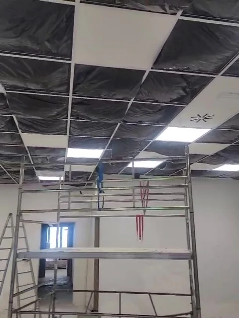 False ceiling under construction Video stock 321004257
