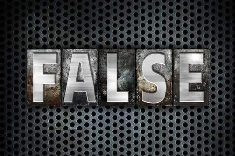 False Concept Metal Letterpress Type Illustrazione stock