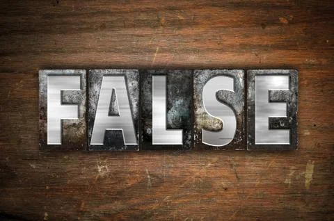 False Concept Metal Letterpress Type Illustrazione stock