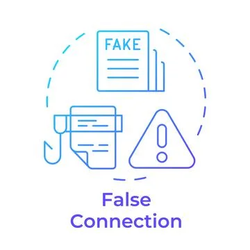 False connection blue gradient concept icon Stock Illustration