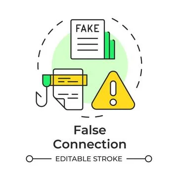 False connection multi color concept icon Stock Illustration