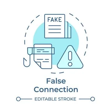 False connection soft blue concept icon Stock Illustration