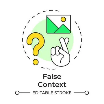 False context multi color concept icon Stock Illustration