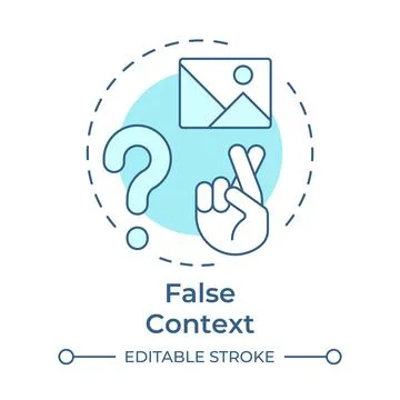 False context soft blue concept icon Stock Illustration