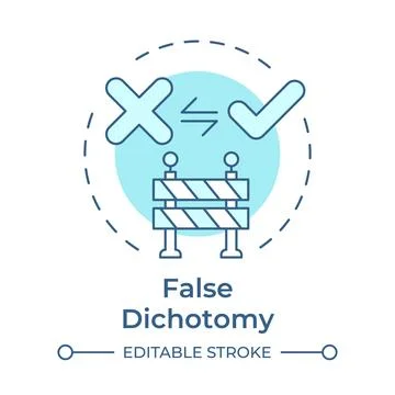 False dichotomy soft blue concept icon Illustrazione stock