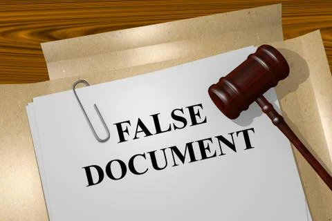 False Document concept Illustrazione stock