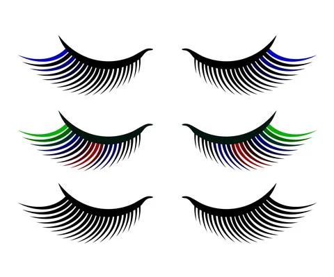 False eye lashes on a white background. Stock Illustration
