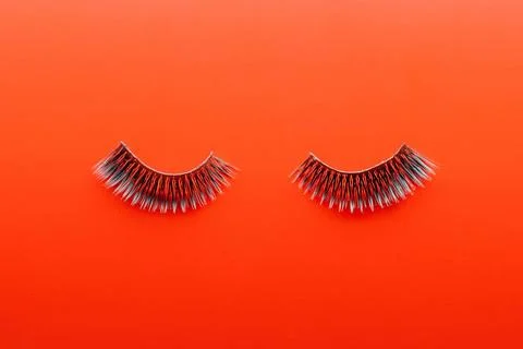 False eyelashes. Black false eyelash. Mascara decorative element for woman... 写真素材