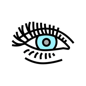 False eyelashes color icon vector illustration Stock Illustration