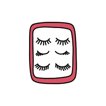 False eyelashes doodle icon, vector color illustration Illustrazione stock
