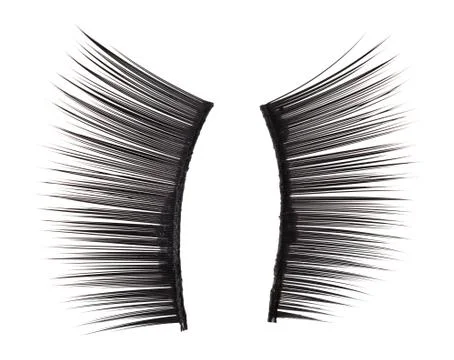 False eyelashes  over white, macro view Foto stock