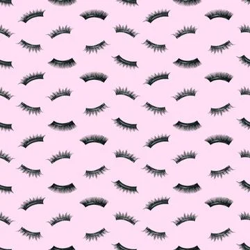 False eyelashes for tape extensions. Hand drawn watercolor illustration Illustrazione stock