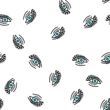 False eyelashes vector seamless pattern Stock Illustration
