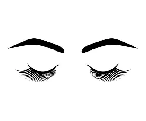 False eyelashes on a white background. Stock Illustration