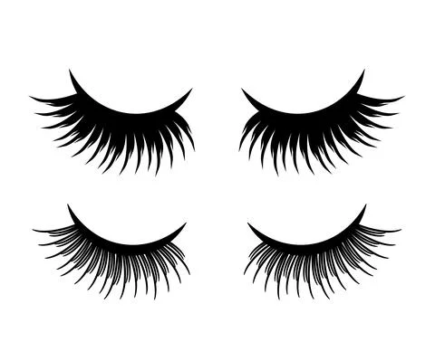 False eyelashes on a white background. Stock Illustration