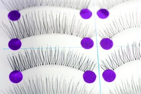 False eyelashes on white background Foto stock