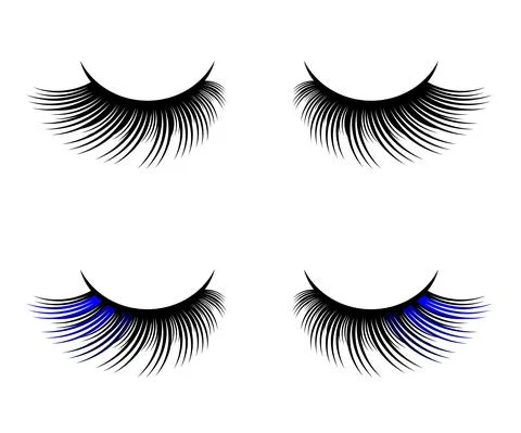 False eyelashes on a white background. Symbol. Stock Illustration