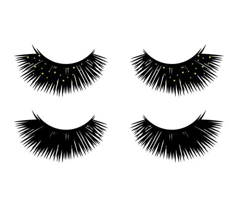 False eyelashes on a white background. Vector Stock Illustration