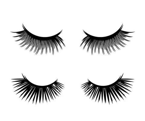 False eyelashes on a white background. Vector. Stock Illustration