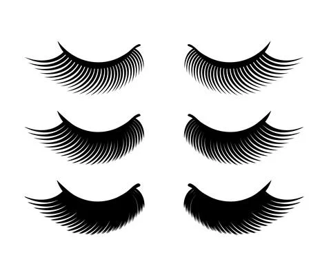 False eyelashes on a white background. Vector Stock Illustration