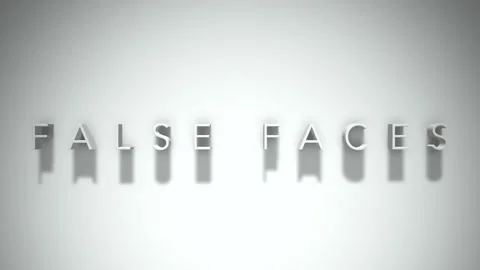 False faces 3D title animation with shadows on a white background Stock-Footage 297216693