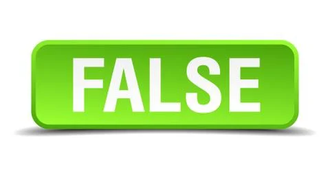False green 3d realistic square isolated button Stock Illustration