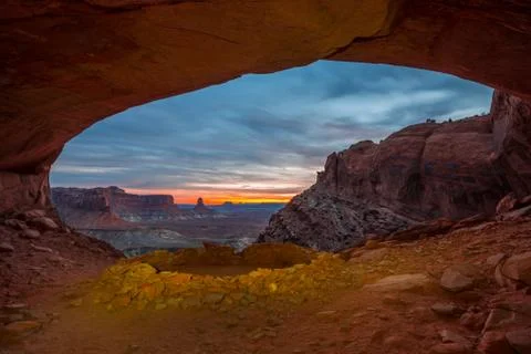 False Kiva after Sunset Stock Photos
