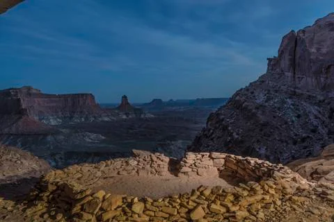 False kiva at night with starry sky Stock Photos
