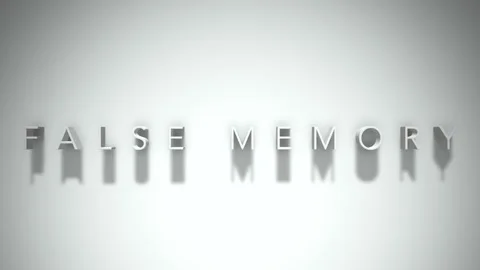 False memory 3D title animation with shadows on a white background Stock Footage 297905280