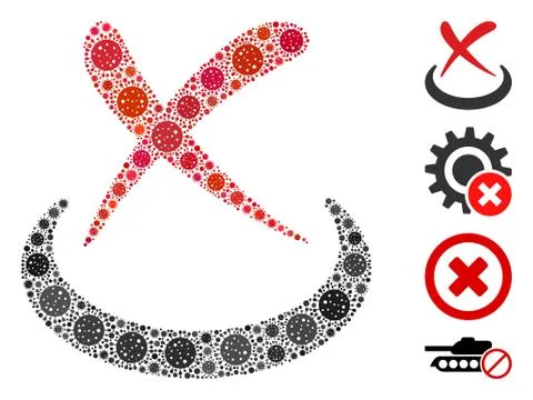 False Mosaic of Covid Virus Elements Illustrazione stock