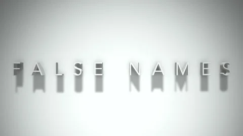 False names 3D title animation with shadows on a white background Stock Footage 297128954