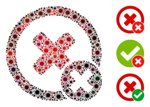 False Negative Collage of CoronaVirus Elements 库存插图