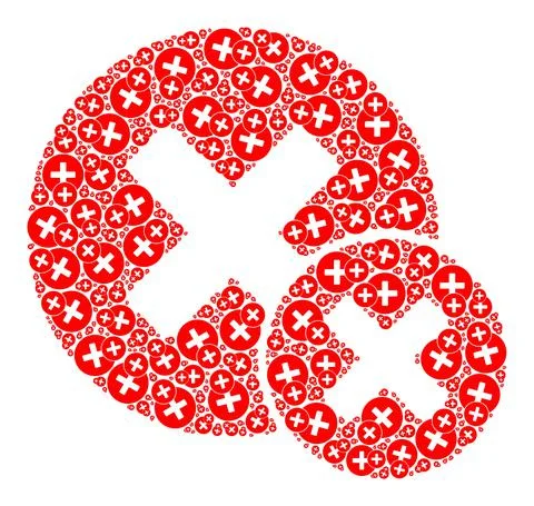 False Negative Fractal Icon Collage of Self Icons 스톡 일러스트
