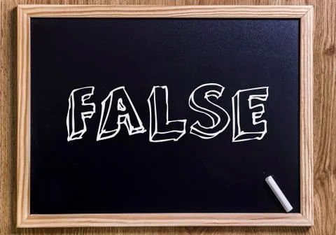 FALSE - New chalkboard with 3D outlined text Stock Photos