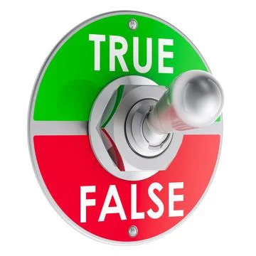 False or True, toggle switch. 3D rendering 스톡 일러스트