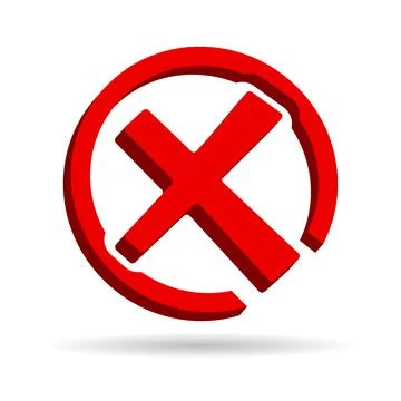 False or x symbol icon Stock Illustration