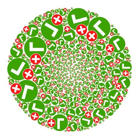 False Positive Icon Spheric Cluster Collage Stock Illustration