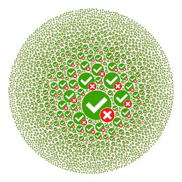 False Positive Icon Spheric Globula Collage Stock Illustration