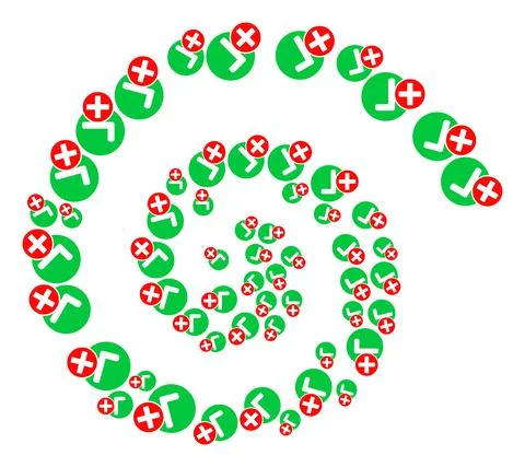 False Positive Icon Spiral Spin Collage 스톡 일러스트