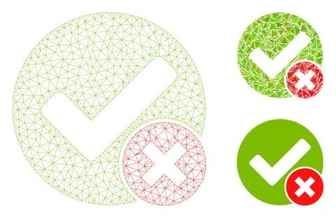 False Positive Vector Mesh Carcass Model and Triangle Mosaic Icon Stock Illustration