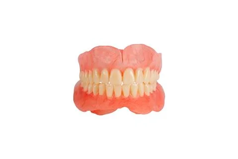 False prosthesis, jaw, teeth. Isolated. Foto stock